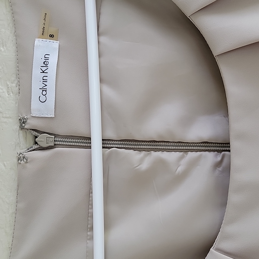 Calvin Klein Gray Solid Work Shift Dress Size 8 - image 6
